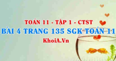 Bài 4 trang 135 SGK Toán 11 Tập 1 Chân trời sáng tạo
